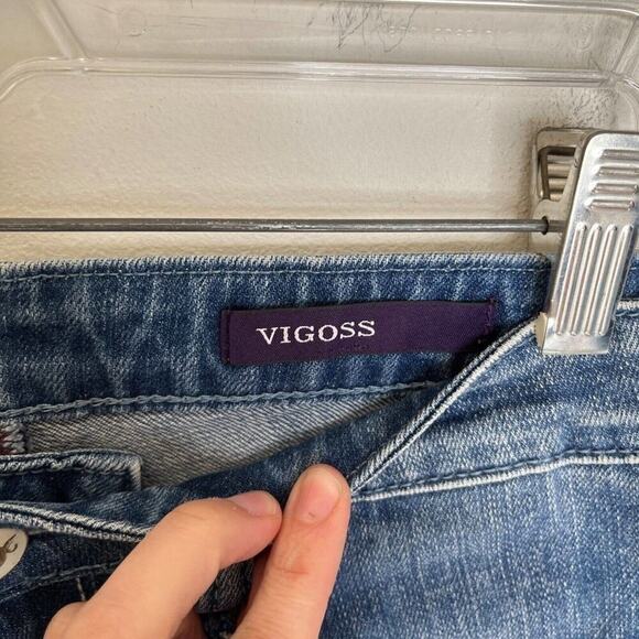 Vigoss Women's Bootcut Jeans Sz 30 Distressed Low Rise Medium Wash Denim Stretch - Picture 8 of 9